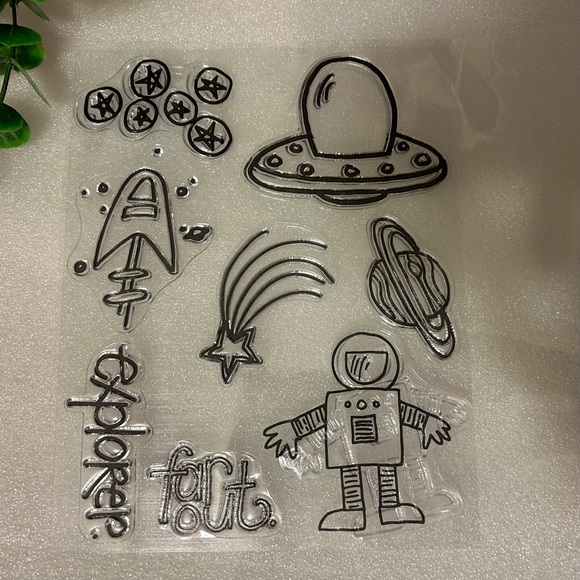 🚀AUTUMN LEAVES • “Astro Boy” Clear Stamp Set - Picture 1 of 4